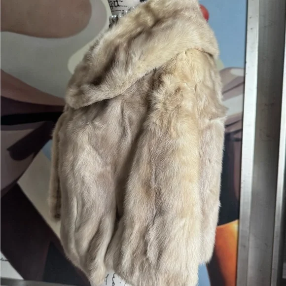 Vintage 1950s Marshall field & Company RARE sapphire mink fur coat cape - Picture 2 of 11